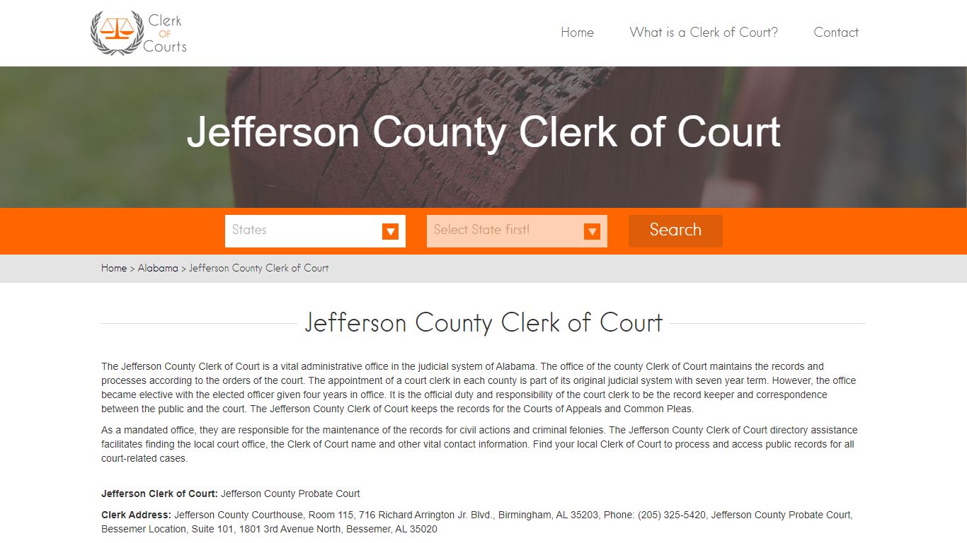Find Your Jefferson County Clerk of Courts in AL - clerk-of-courts.com