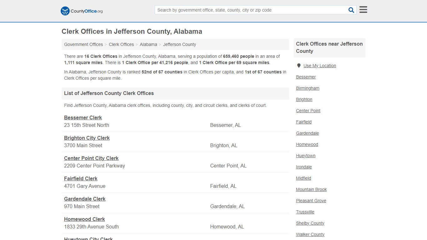 Clerk Offices - Jefferson County, AL (County & Court Records)